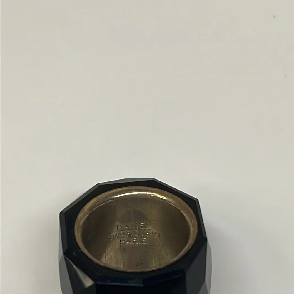 Daniel Swarovski Black Crystal Paris Ring with a Silver Tone Interior Band Color